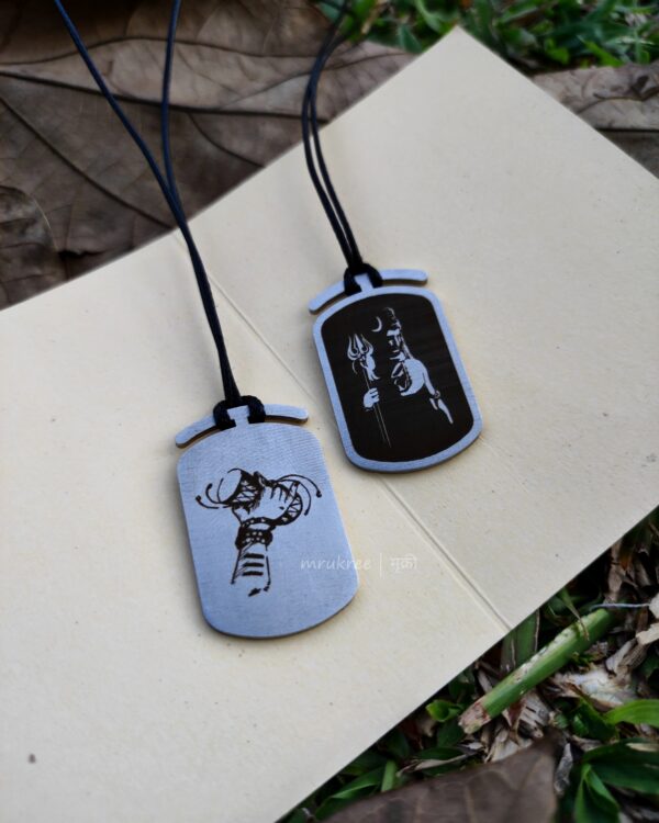 Mahadev and Damru engraved pendant